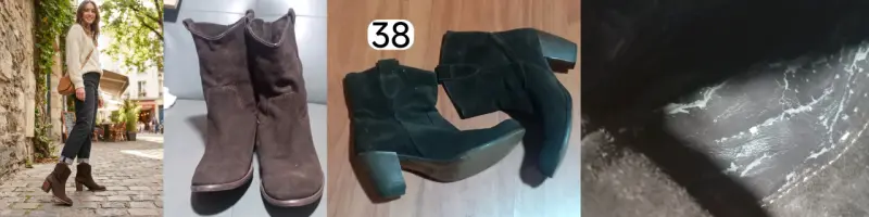 Botines de gamuza marrón talla 38