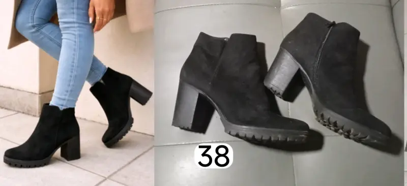 Botines negros de tacón alto talla 38