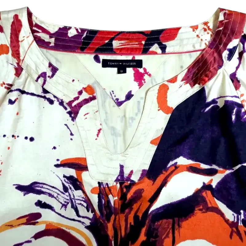 Vestido Tommy Hilfiger Talla L Corto Blanco Floral - 2