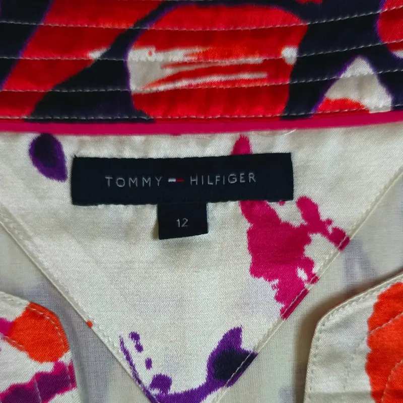 Vestido Tommy Hilfiger Talla L Corto Blanco Floral - 3