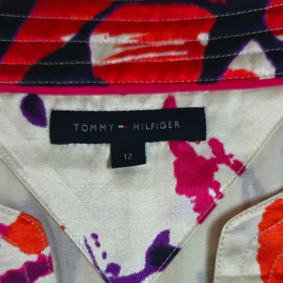 Vestido Tommy Hilfiger Talla L Corto Blanco Floral - miniatura 3