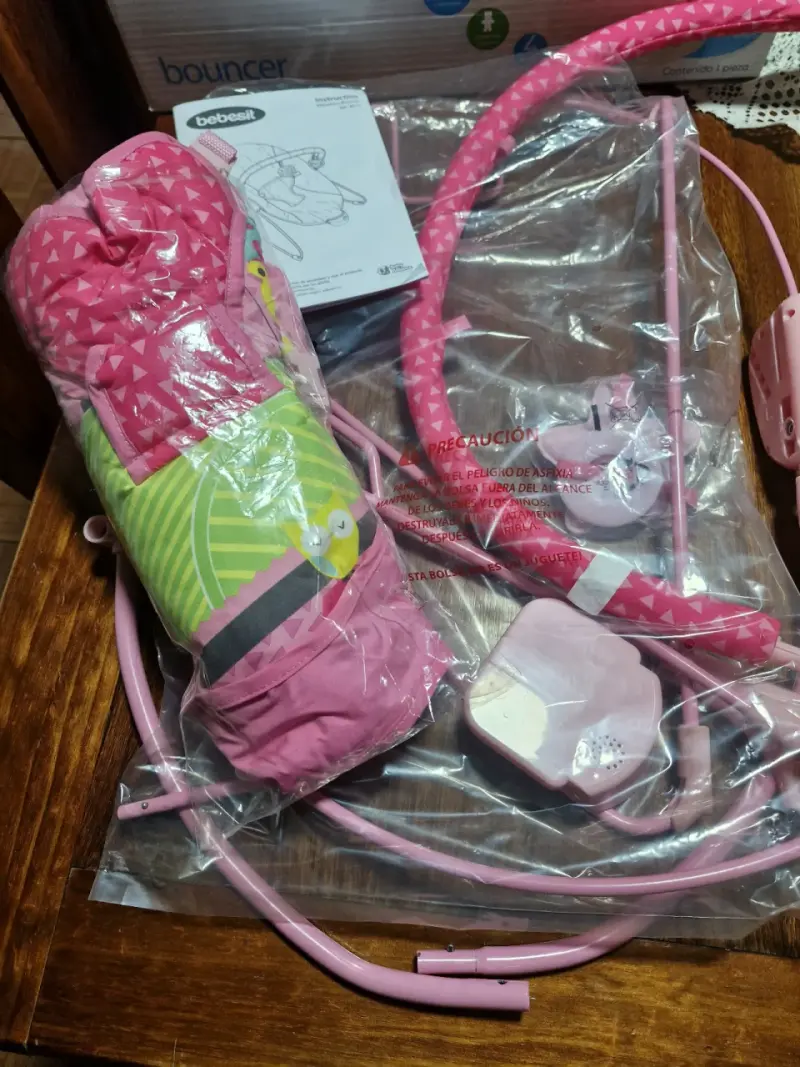 Silla mecedora para bebé Bebesit rosa - 2