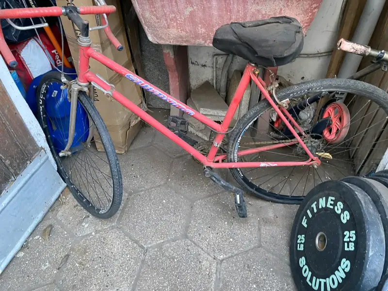 Bicicleta de pista roja para adultos