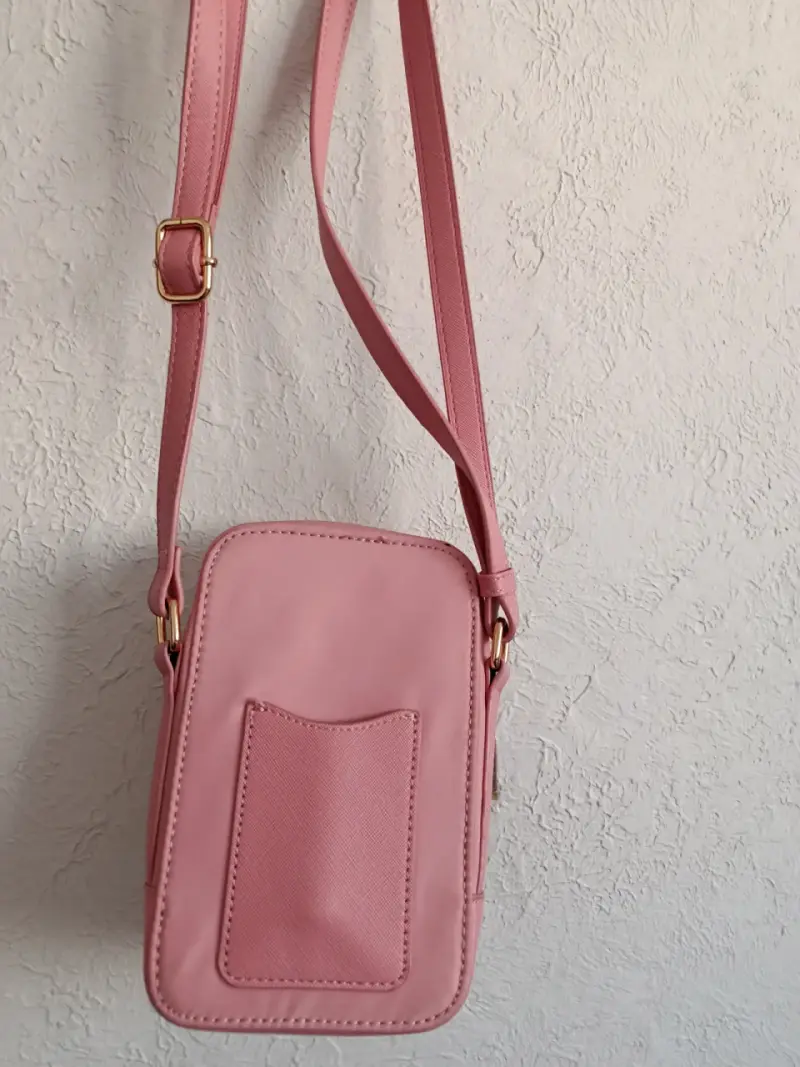 Bolso cruzado rosa Secret con detalles dorados - 3