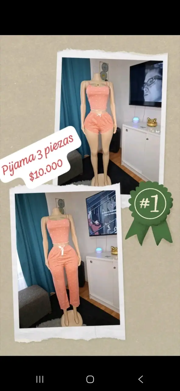 Pijama de Mujer 3 Piezas Estampado - 2