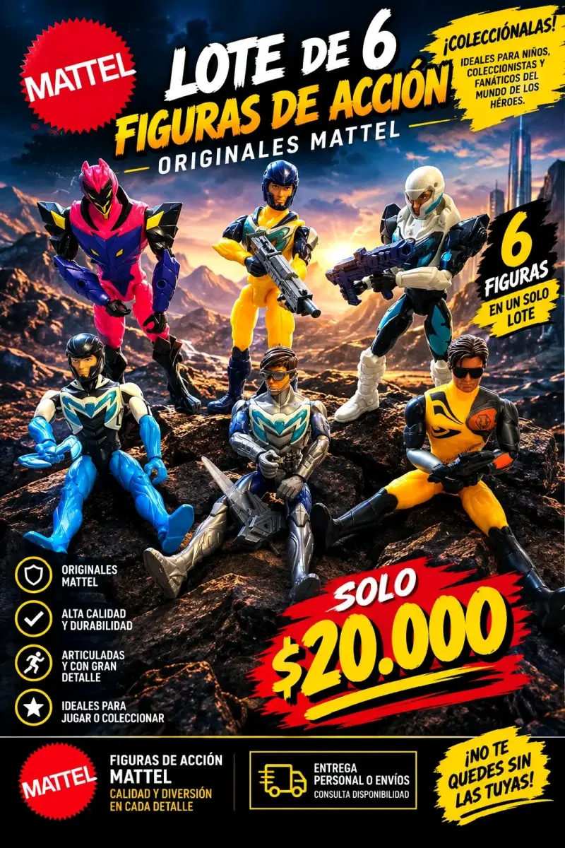 Lote de 6 Figuras de Acción Mattel Originales - 1