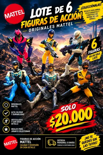 Lote de 6 Figuras de Acción Mattel Originales - miniatura 1