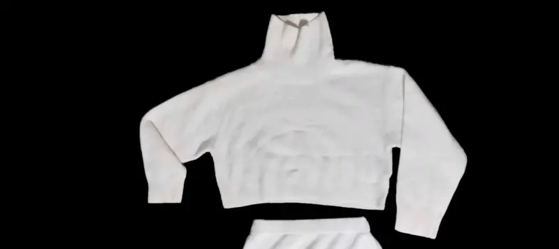Conjunto de falda y suéter blanco para mujer - 2