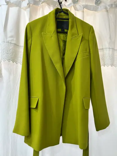 Blazer verde lima con cinturón Zara - miniatura 3