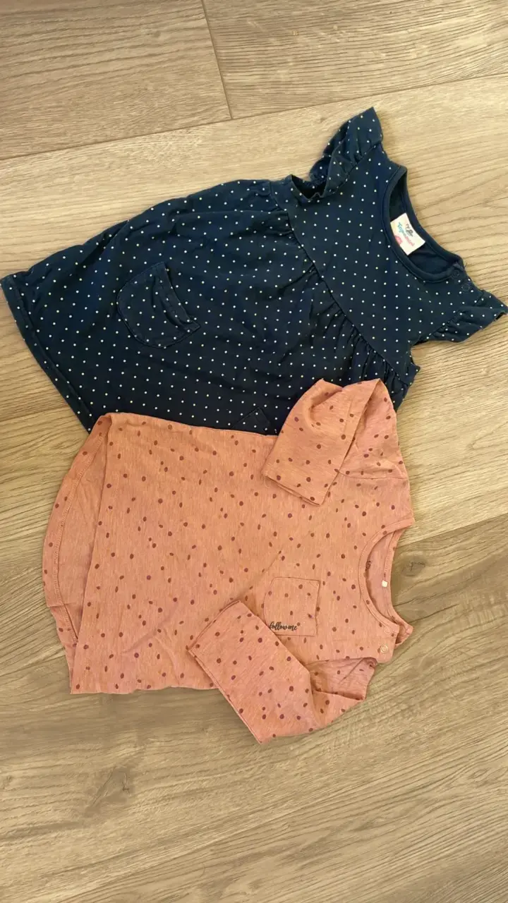 Conjunto de ropa para niña con diseño de lunares