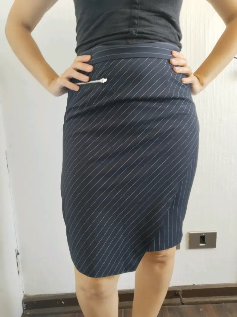 Falda lápiz a rayas Nicopoly azul - 2