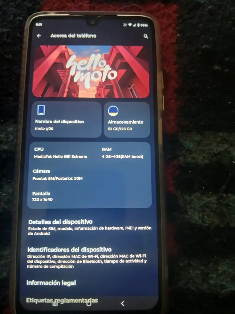 Smartphone Motorola Moto G06 con 128GB y 4GB RAM - 3