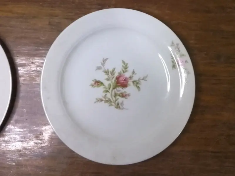 Juego de platos de porcelana con diseño floral - 2