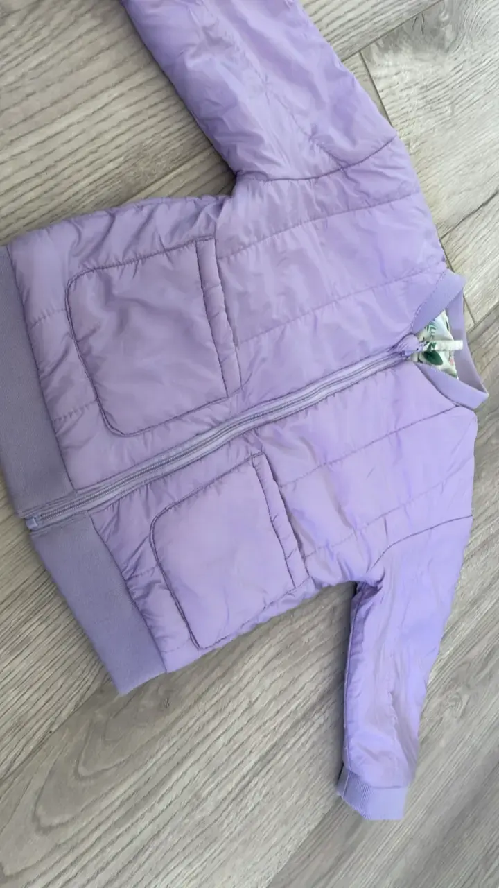 Chaqueta reversible infantil floral y lila - 3