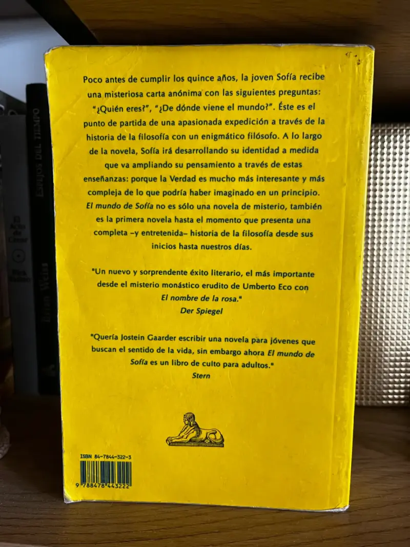 Libro 'El Mundo de Sofía' de Jostein Gaarder - 4