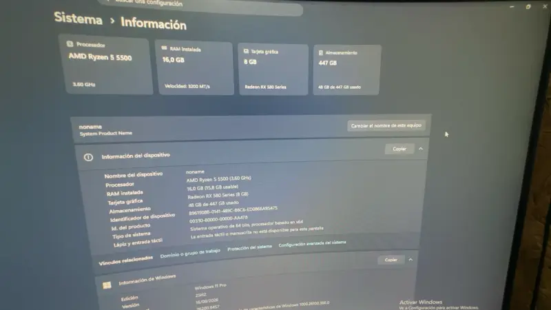 PC Gamer con AMD Ryzen 5 5500 y 16GB RAM - 3