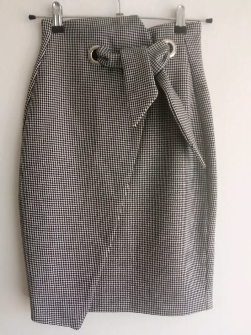 Falda lápiz de pata de gallo H&M