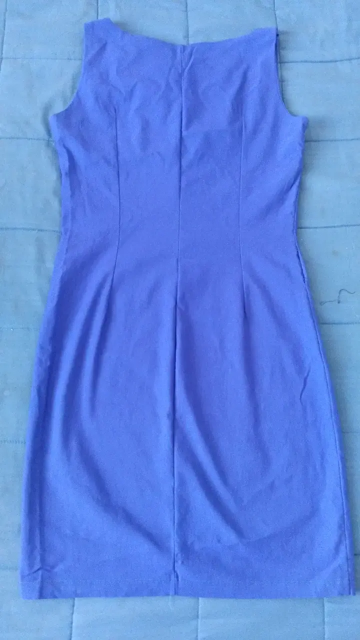 Vestido azul sin mangas elegante talla M - 3