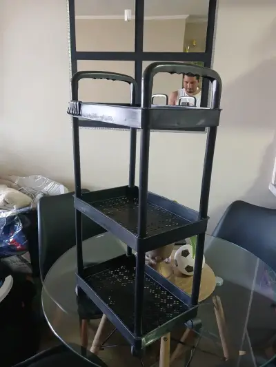 Carro organizador de 3 niveles negro - miniatura 2