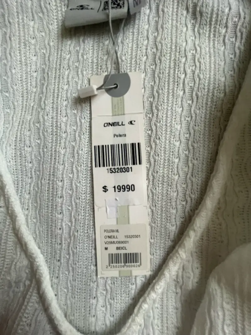 Polera blanca de punto O'Neill talla M - 1