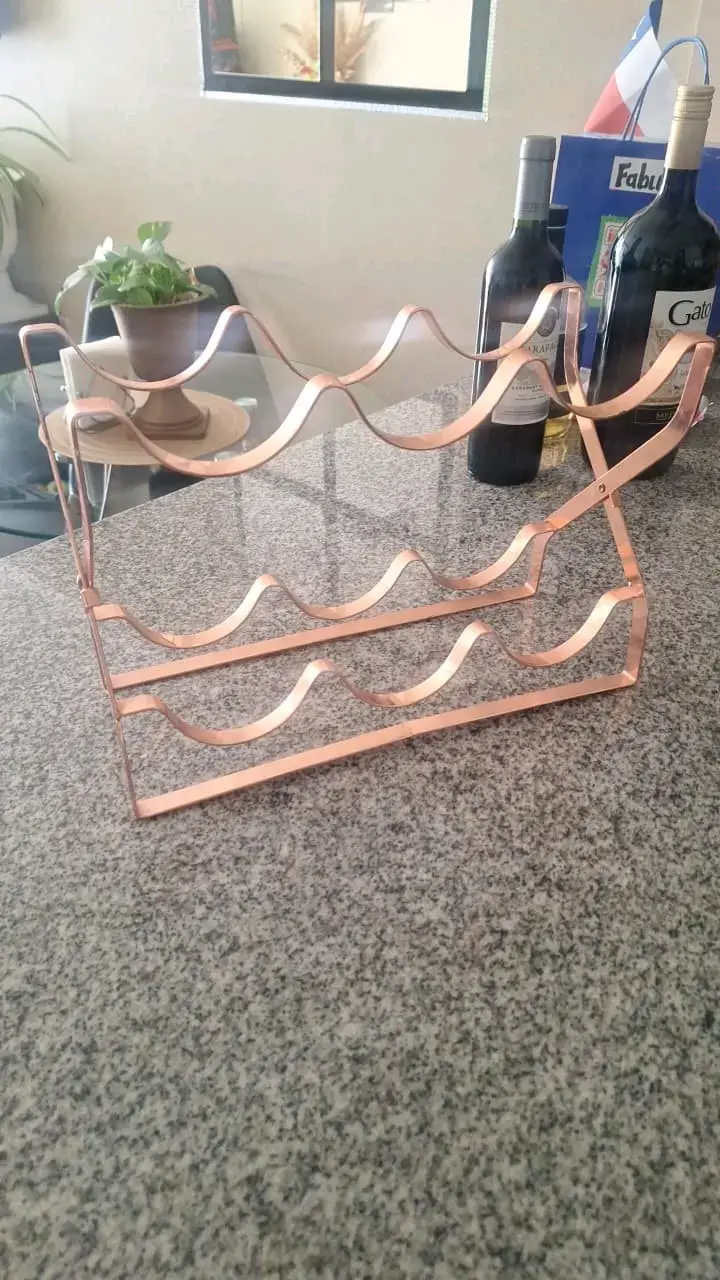 Rack de vino para 6 botellas color cobre - 1