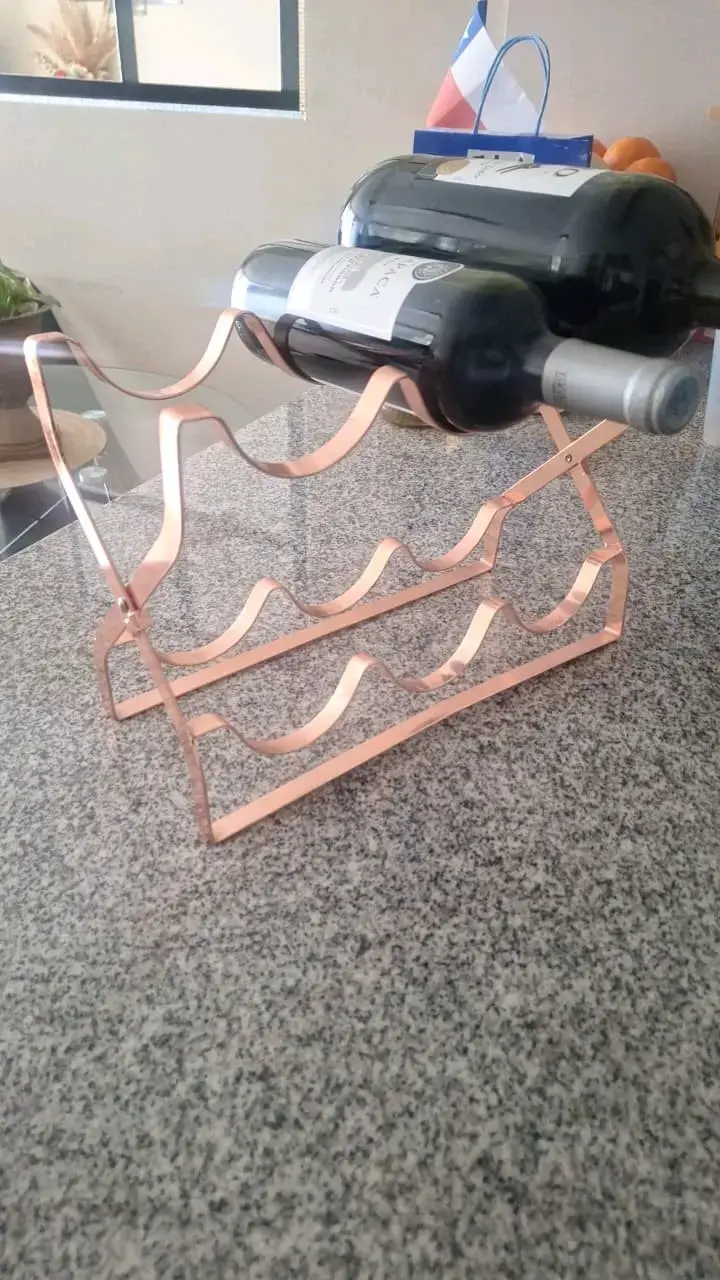 Rack de vino para 6 botellas color cobre - 3