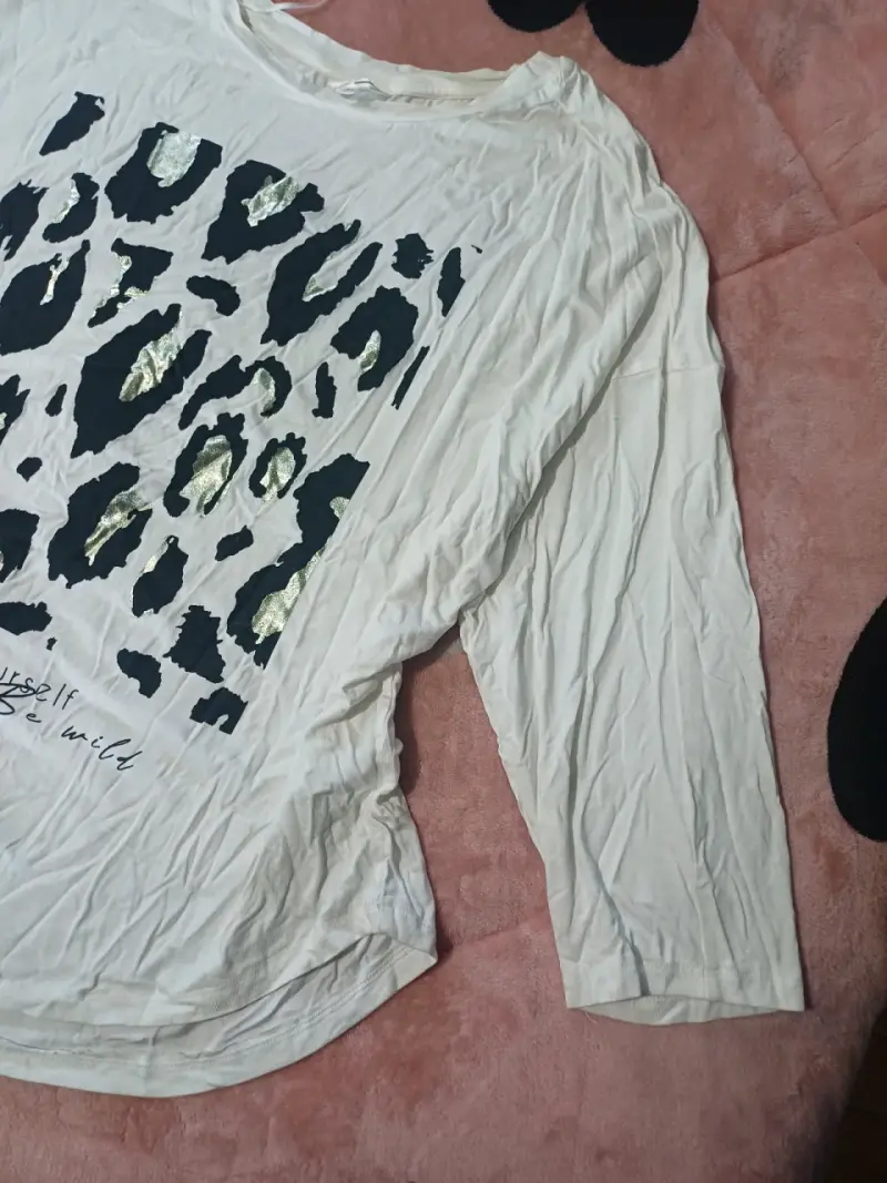Polera estampada animal print blanca - 5