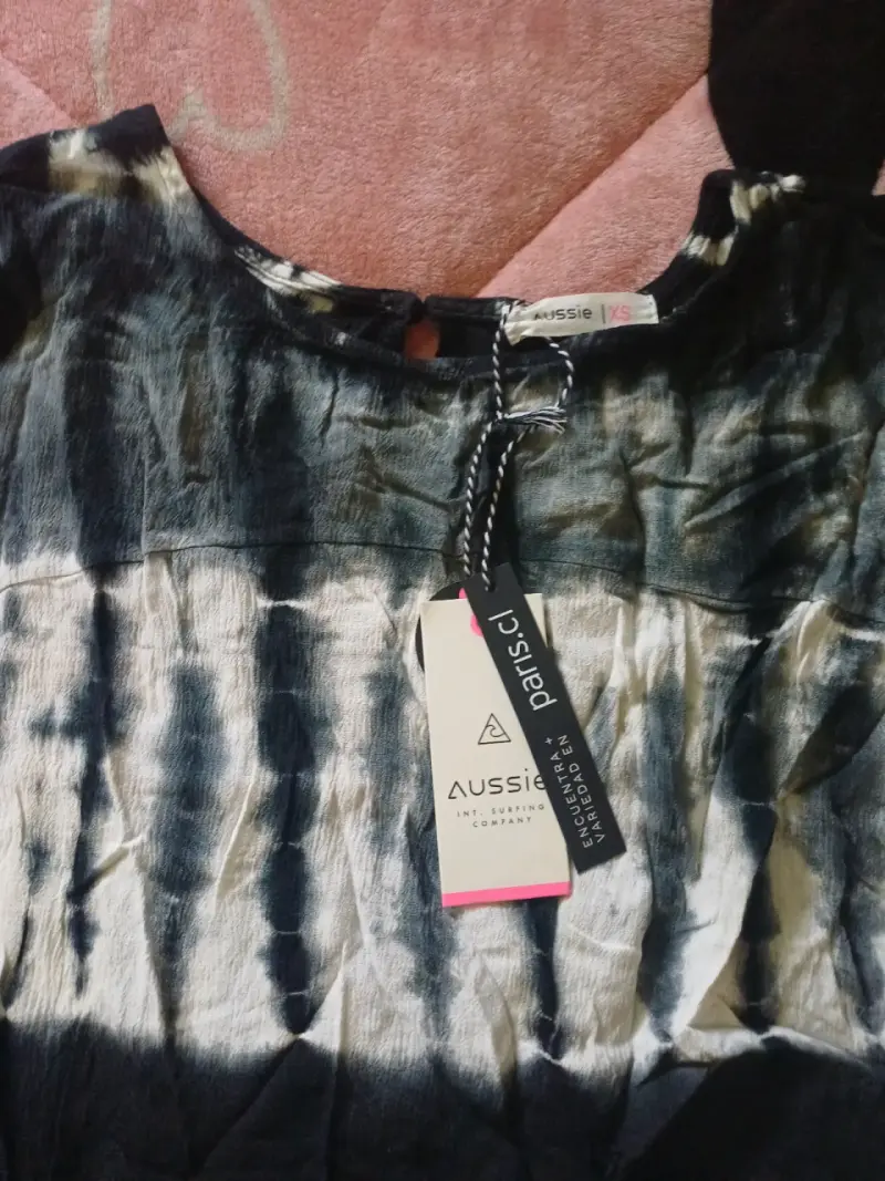 Blusa tie-dye negra y blanca talla XS - 2