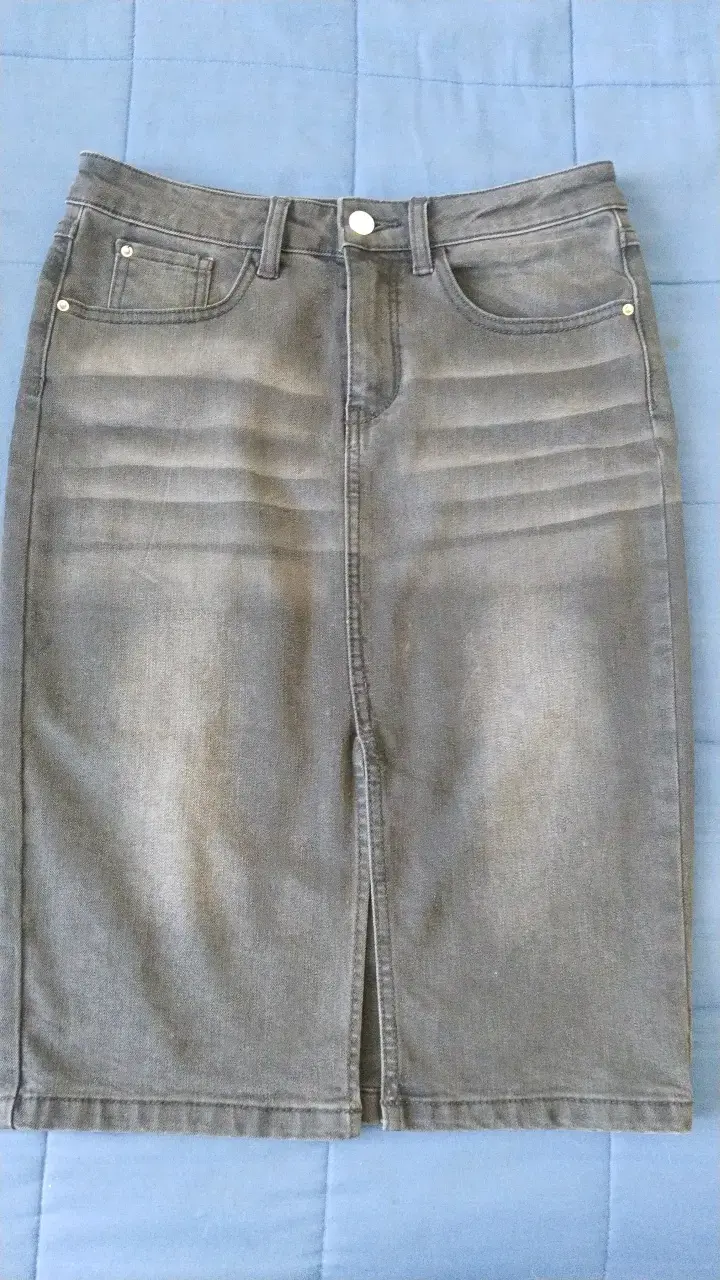 Falda de mezclilla gris Alaniz talla S - 1