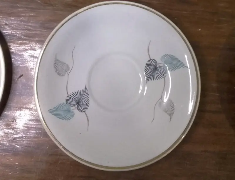 Set de platos de porcelana con diseño de hojas - 1
