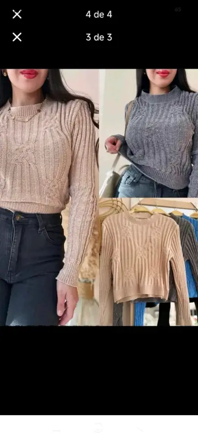 Suéter lanilla Beige - miniatura 1