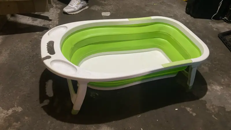 Tina de baño plegable para bebé verde - 2