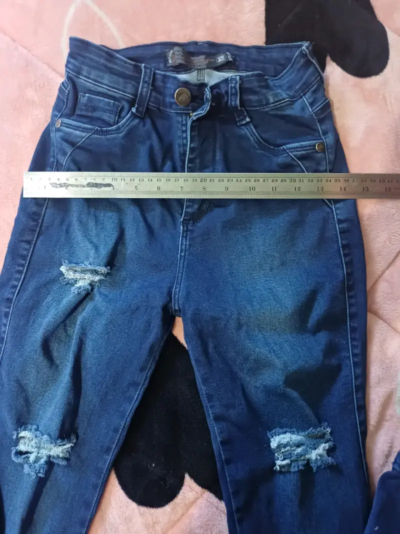 Jeans azul elasticado para mujer - 3