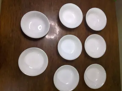Juego de 8 pocillos de cerámica blanca - miniatura 2