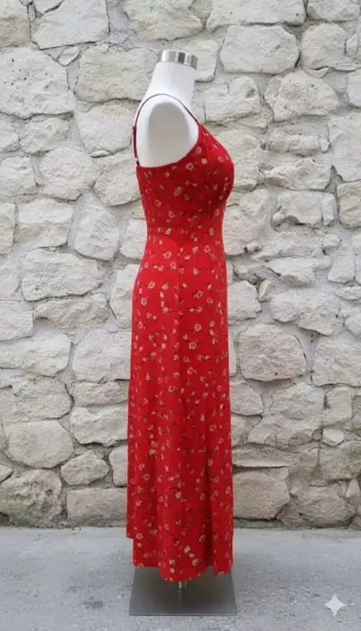 Vestido largo rojo L - miniatura 2