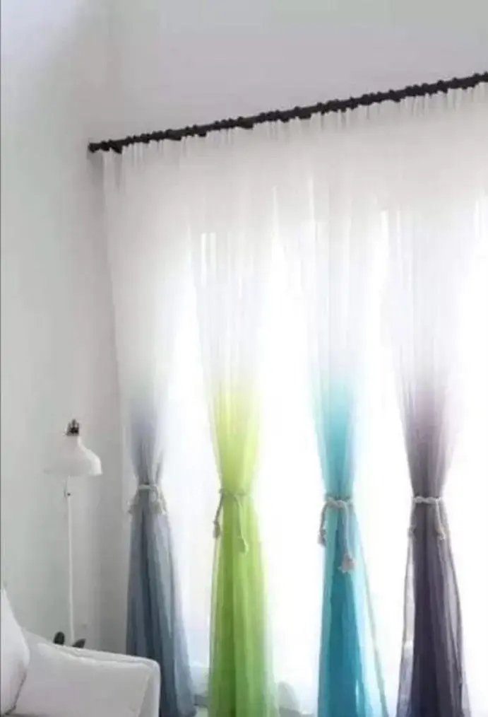 Cortinas de gasa degradadas para sala - 1