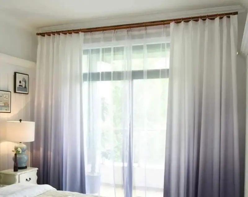 Cortinas de gasa degradadas para sala - 3
