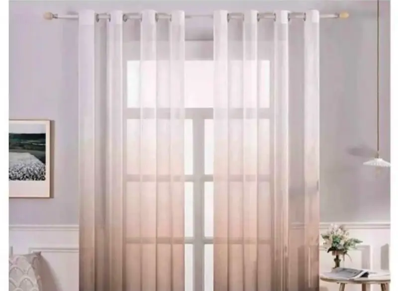 Cortinas de gasa degradadas para sala - 4