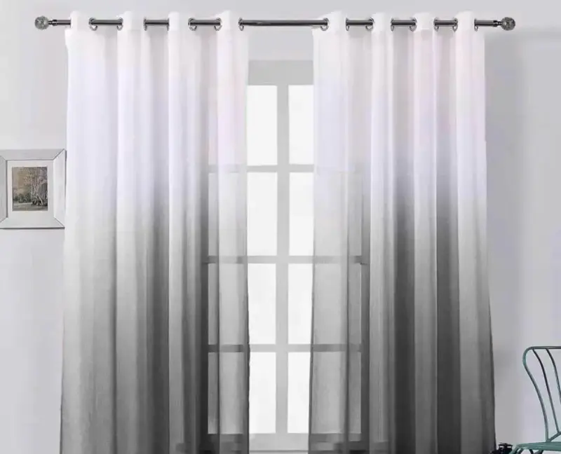 Cortinas de gasa degradadas para sala - 5
