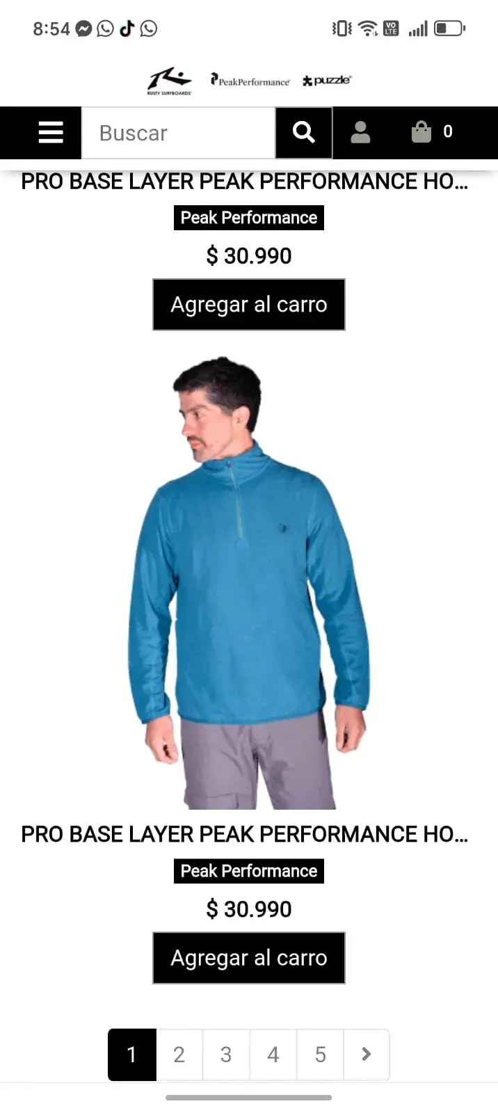 Polerón Pro Base Layer Peak Performance Hombre - 1
