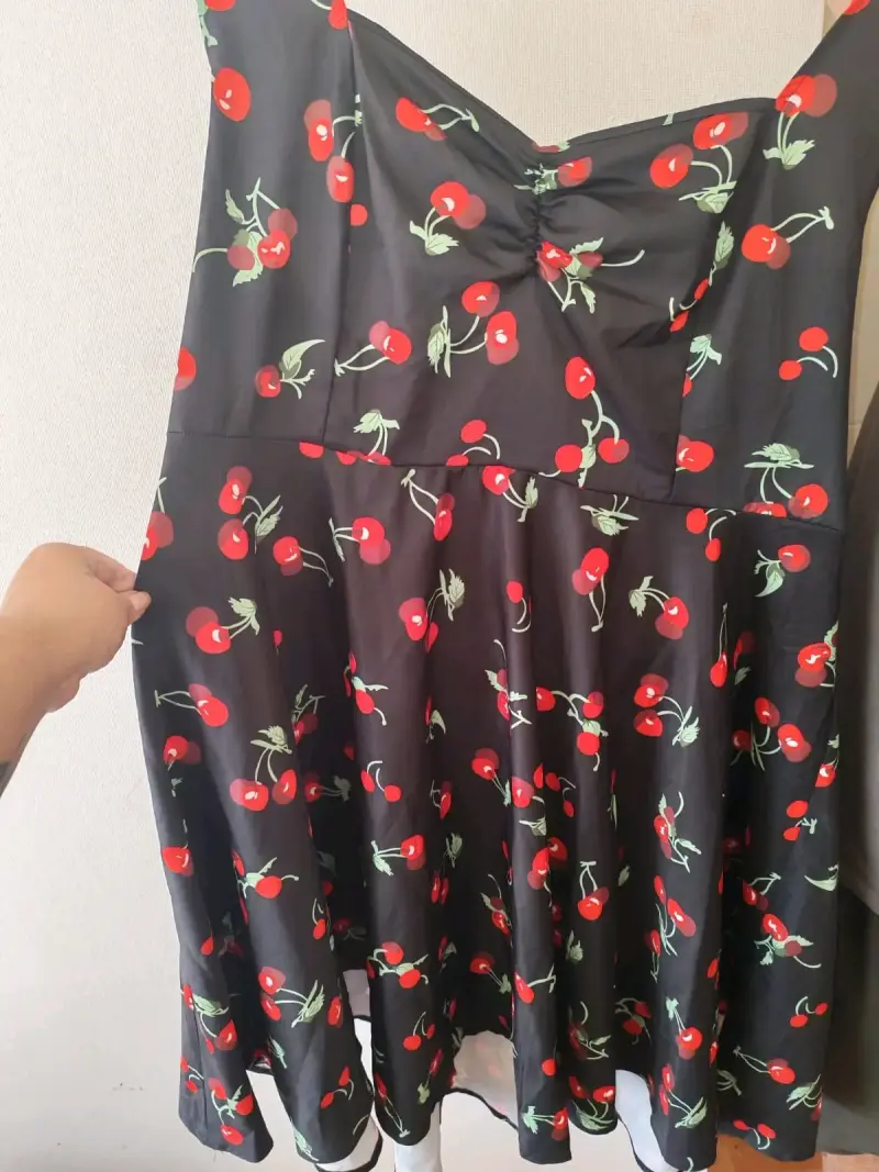 Vestido negro con lunares y cerezas - 3