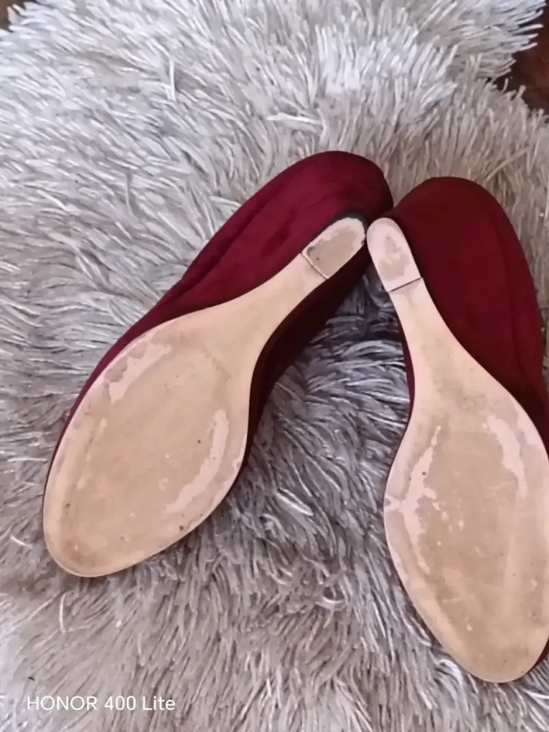 Zapatos de cuña burdeos para mujer - 6