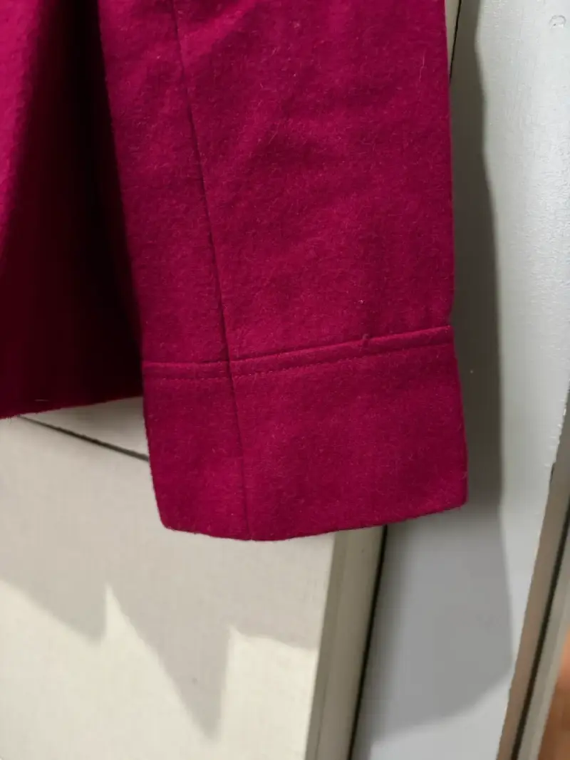 Abrigo de lana rojo para mujer - 3