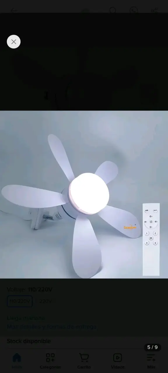 Ventilador de techo con luz y control remoto - 5