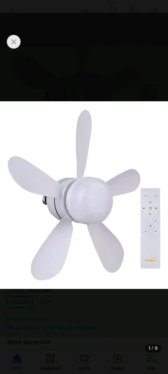 Ventilador de techo con luz y control remoto - 6