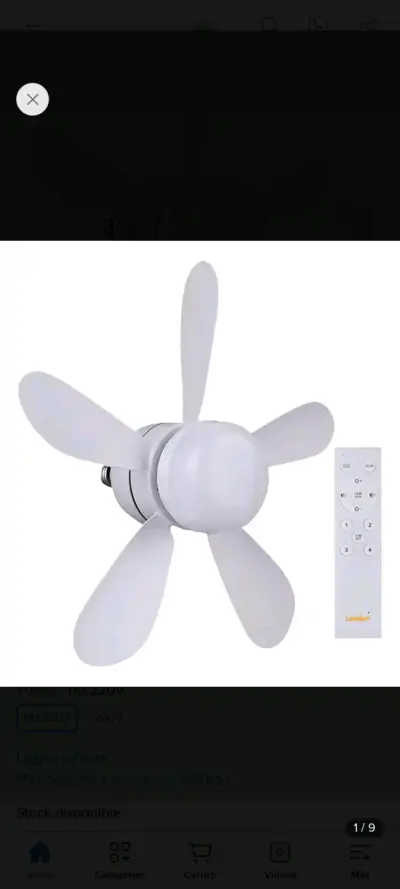 Ventilador de techo con luz y control remoto - miniatura 6