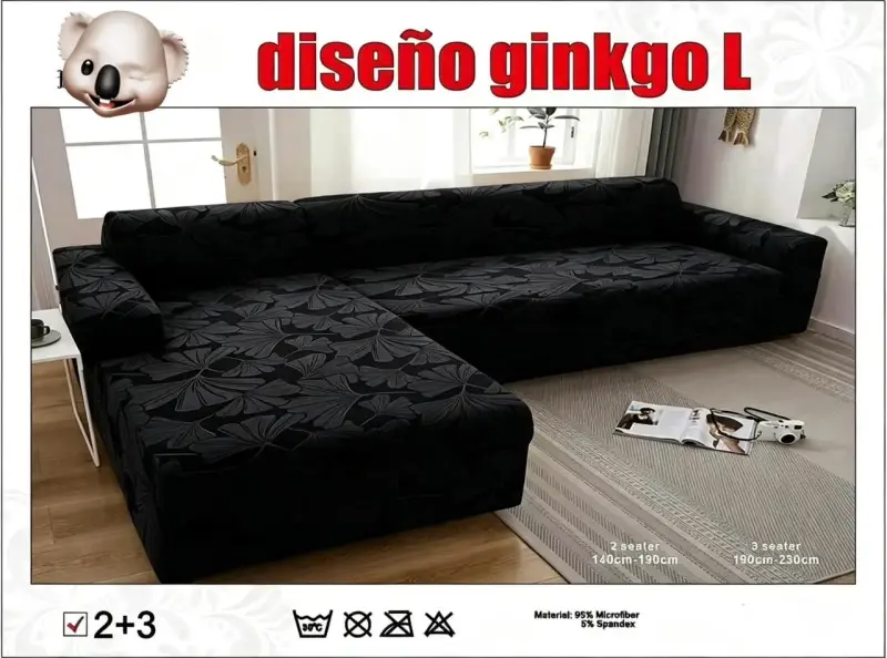 Funda elástica para sofá en diseño Ginkgo L - 1