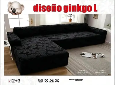 Funda elástica para sofá en diseño Ginkgo L - miniatura 1