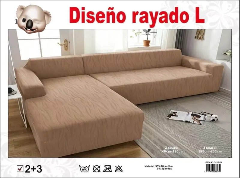 Funda elástica para sofá en diseño Ginkgo L - 2
