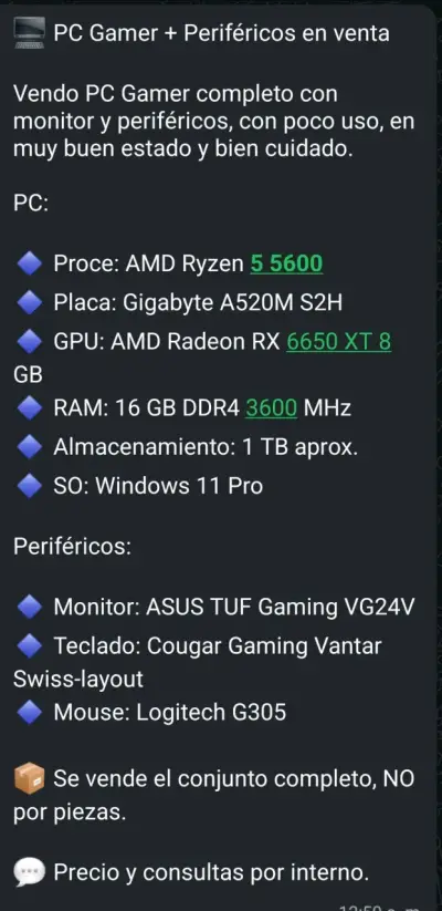 PC Gamer Completo con Monitor y Periféricos - miniatura 1